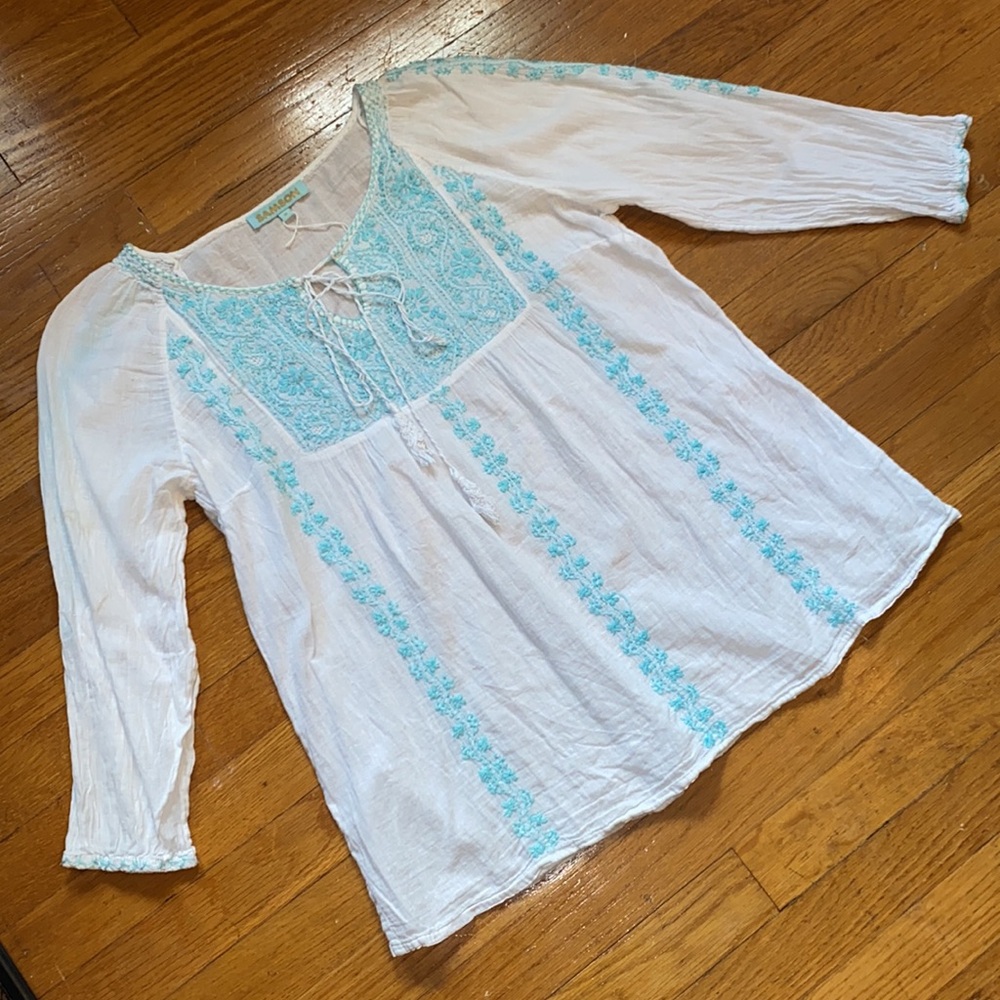 Samson Embroidered Peasant Top